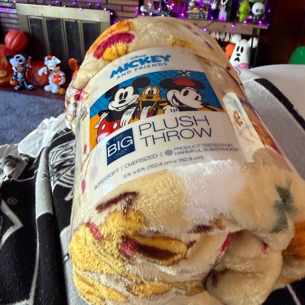 Disney Mickey and Friends Plush Throw Blanket - Multicolor fall colors